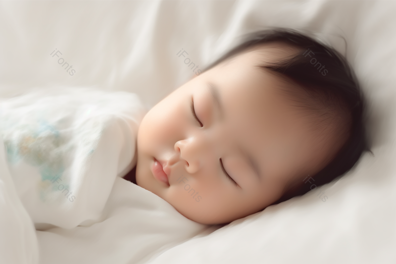 白色床单安静睡觉的宝宝可爱,高清,摄影图,摄影图片,图片大全,摄影图免费下载